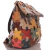 Damen Leder Rucksack im Patchwork-Design