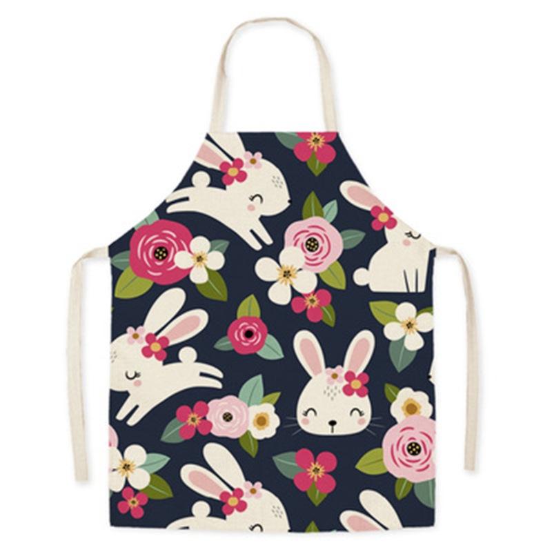 Cartoon Print Oil-Proof Parent-Child Kitchen Apron, Sleeveless Neck-Hanging Style