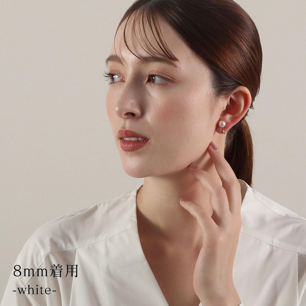 Pearl earrings for Japanese for brand guarantee women, high-quality pearls, weddings, funerals, white, 6mm, 3-year