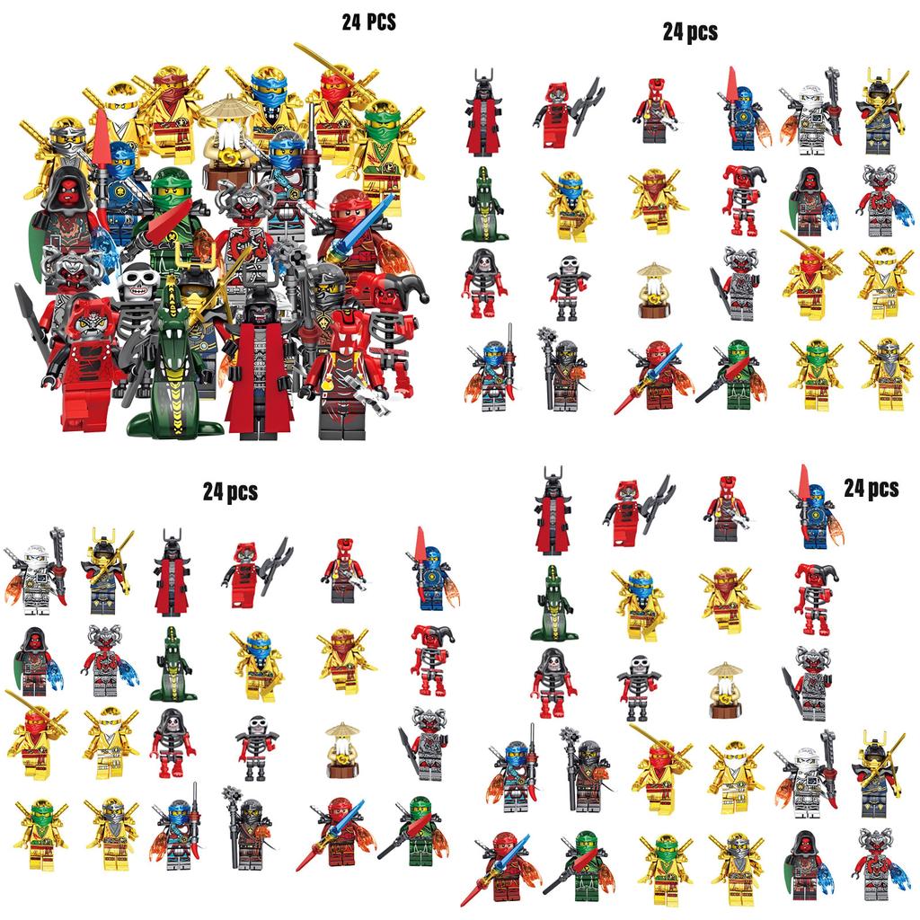 24pcs Phantom Series Ninja Building Blocks Plastic Toy Figures For Children Height)
