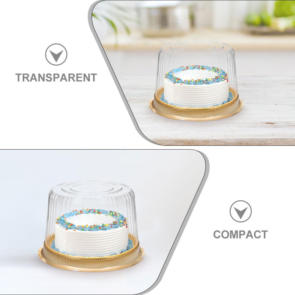 50 Pcs Plastic Cake Containers Favor Boxes Container with Clear Lids for Desserts Cake Packaging Box for Parties Home