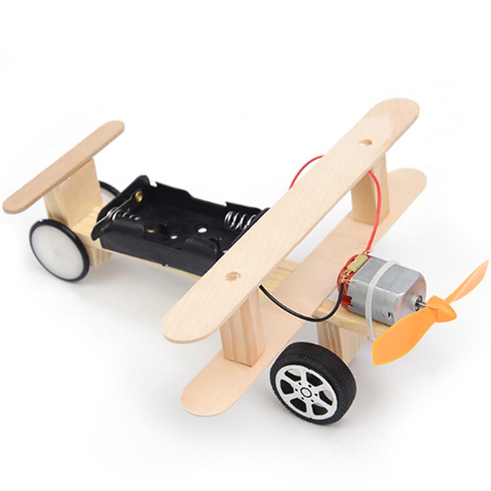 Wood Electric Aircraft Electric Glider Kit Kids Toy Airplane Kit Electric Wooden Airplane Model for Children Flying Model Assembled Experiment Model B