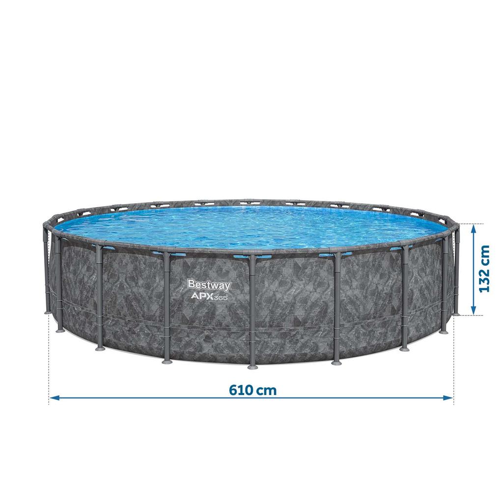 Piscină de grădină cu cadru 610 X 132 Cm 11-în-1 Bestway 561Ke