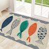 Welcome Maple Leaf Doormat Autumn Fall Red Maple Leaves Rustic Wood Plank Print Entrance Rug Indoor Front Door Home Decor Mat