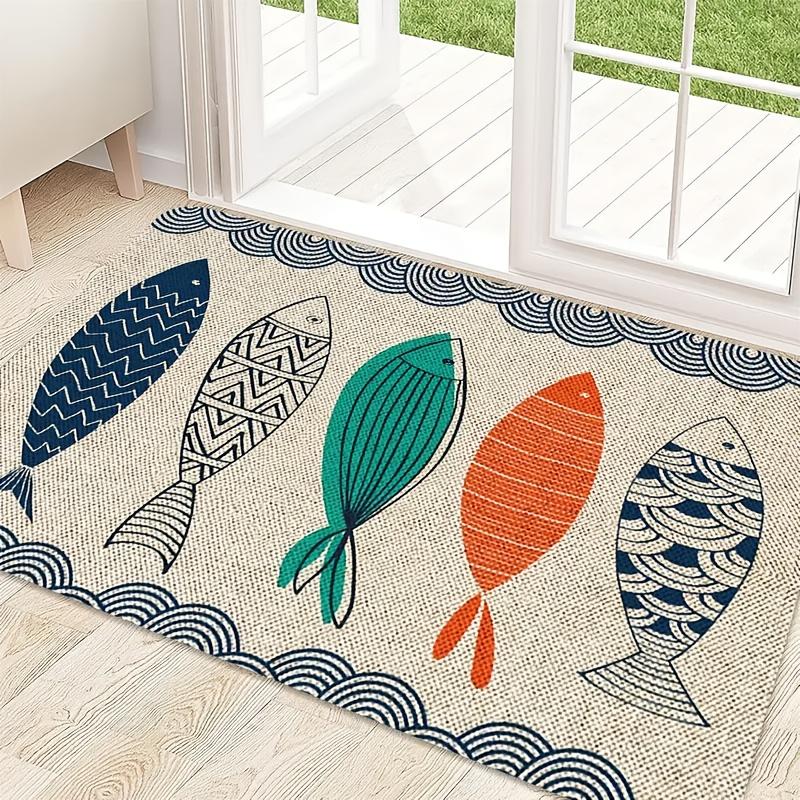 Welcome Maple Leaf Doormat Autumn Fall Red Maple Leaves Rustic Wood Plank Print Entrance Rug Indoor Front Door Home Decor Mat