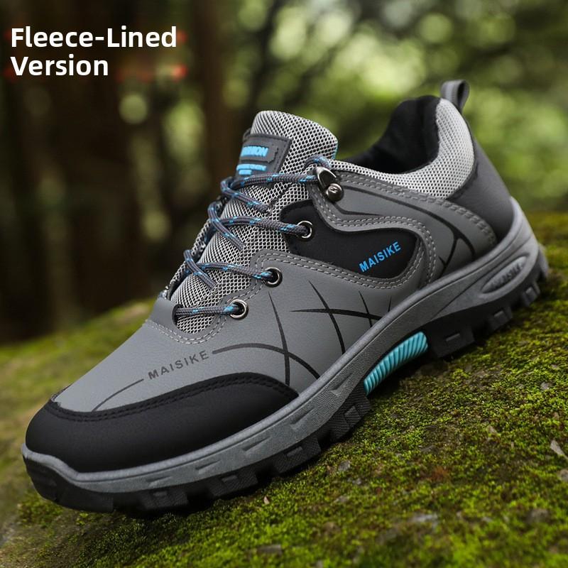 Thickened Winter Outdoor Sports Leisure Shoes Warm Waterproof Non-slip Hiking Mountain Climbing Shoes with Fleece for Men