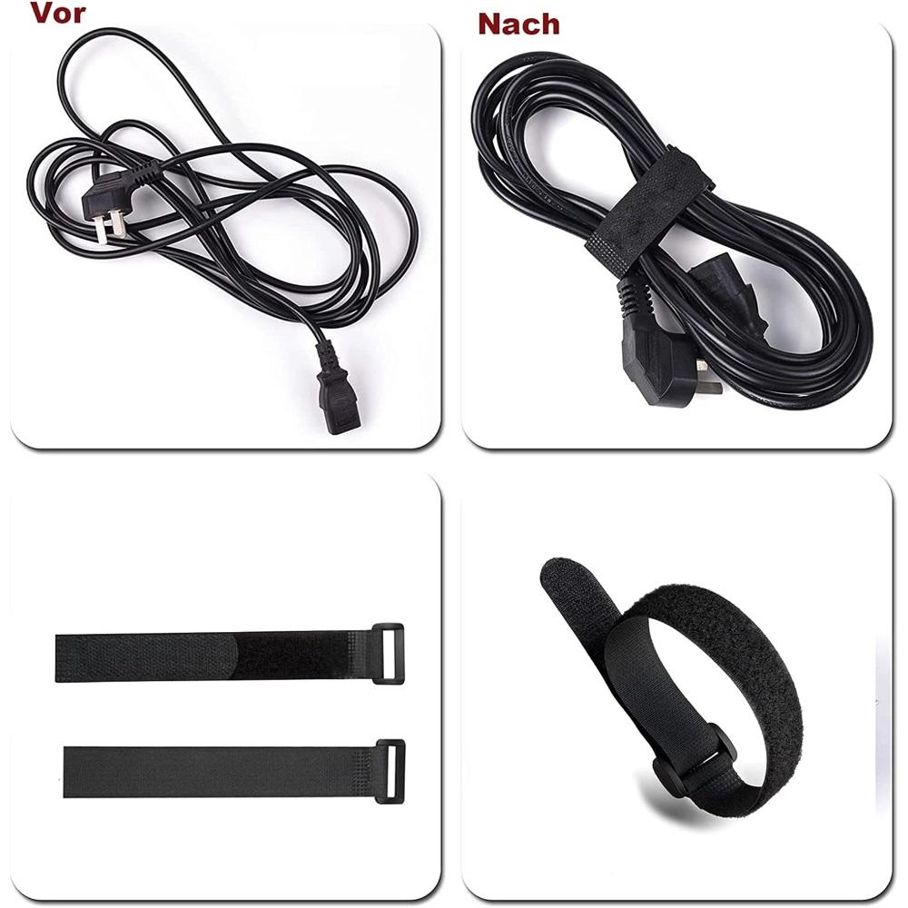 Pack Of 25 Reusable Nylon Cable Ties 15/20/30 Cm Lengths Black Universal Cable Ties For Cable Management, Cable Organiser