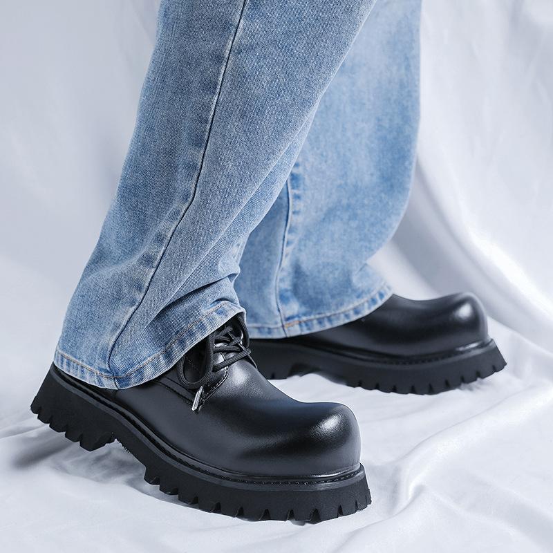 Derby shoes men's shoes big head shoes casual leather shoes autumn new platform casual leather shoes versatile high street 3271-R