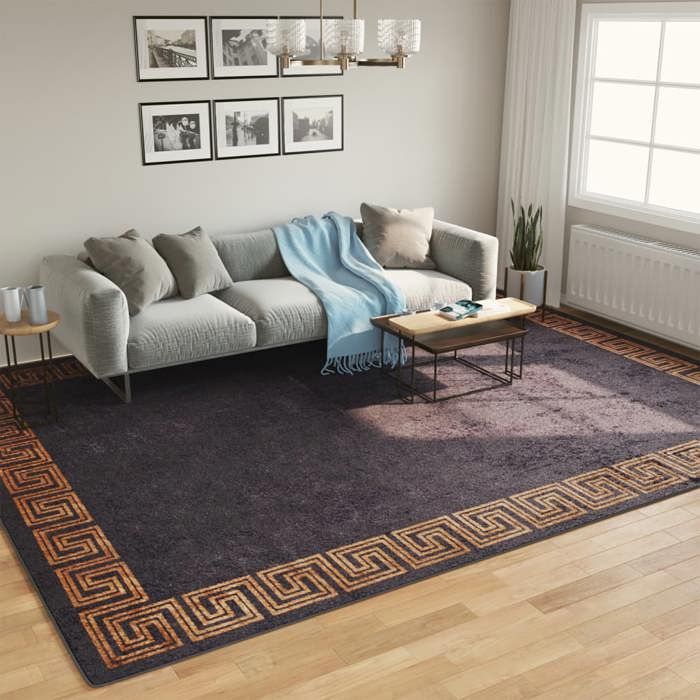 VidaXL Tapis lavable noir et doré 400x300 cm antidérapant 136629