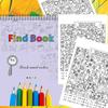Interactive Hidden Objects Book for Youngsters Concentration Training & Educational Fun with Find and Color Puzzle School Family