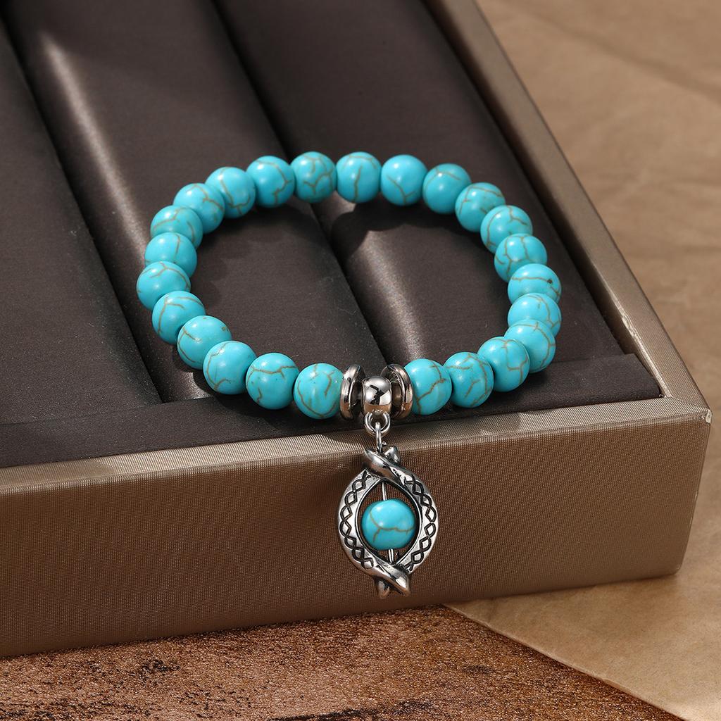 Charm Bracelets Daily Wear Personality Women's Turquoise Gifts Bohemian Vacation 1PC Festival Beaded Pendant Bracelet Vintage