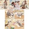 Adorable Grey Cat Plush Pillow Toy For Girls, Pp Cotton Filling, Short Plush Fabric, 25cm-55cm