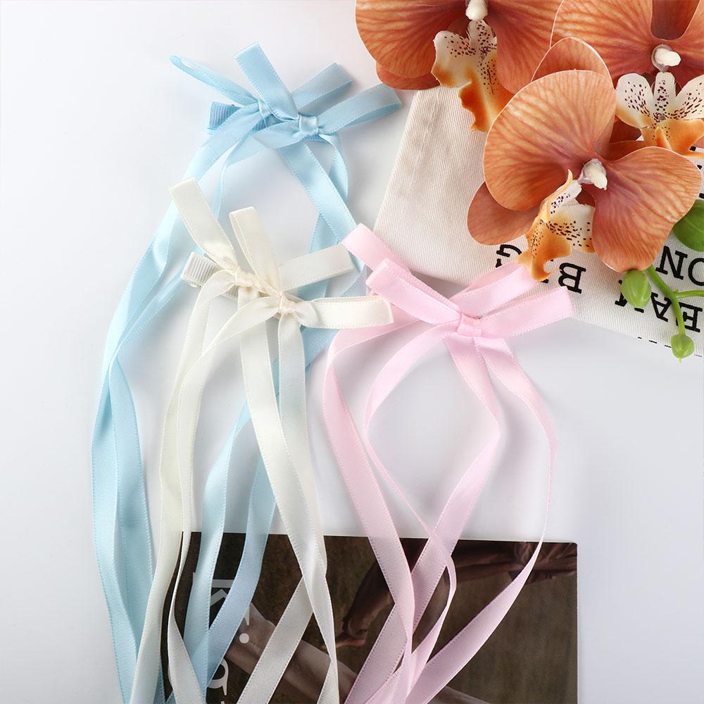 Cloth Long Ribbon Hair Clip Balletcore Y2k Hair Tie Sweet Bowknot Hair Tie Girls