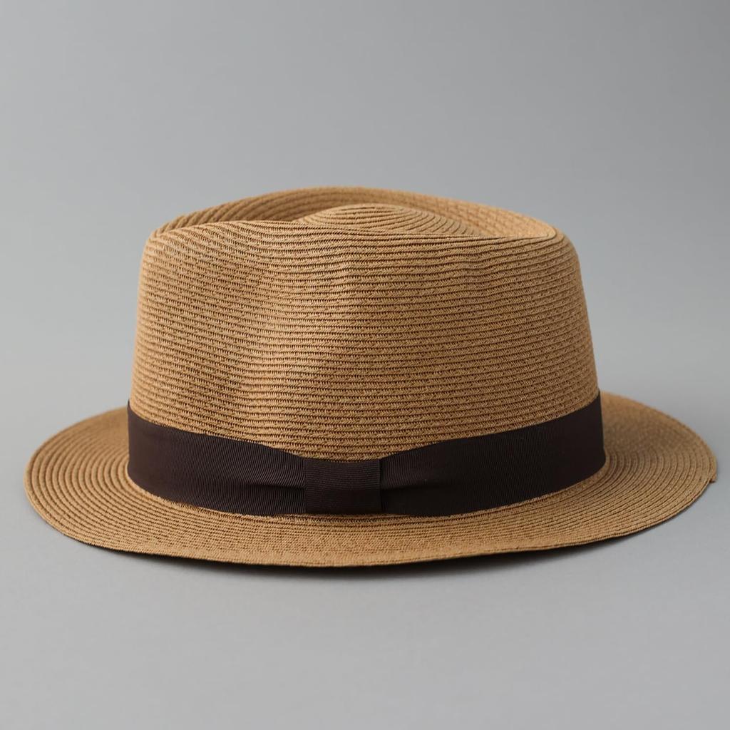 Reck Hatter PAPER BLADE HAT Camel Paper Straw Size L Men's RH-207 Fedora, Hat, Spring, Summer, Autumn, Camel,