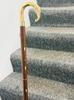 Walking Stick Black Twisted Pole With A Brass Elephant Head Comfortable Handle.