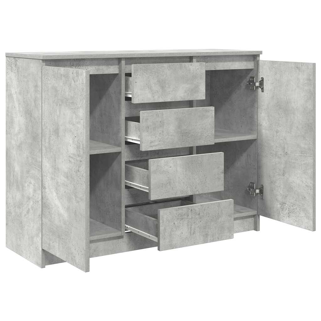 Sideboard with Drawers Concrete Grey 100.5 x 35 x 76 cm Engineered Wood