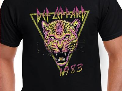 Maglietta Vintage Def Leppard Gatto Neon Band Uomo S-234XL A076