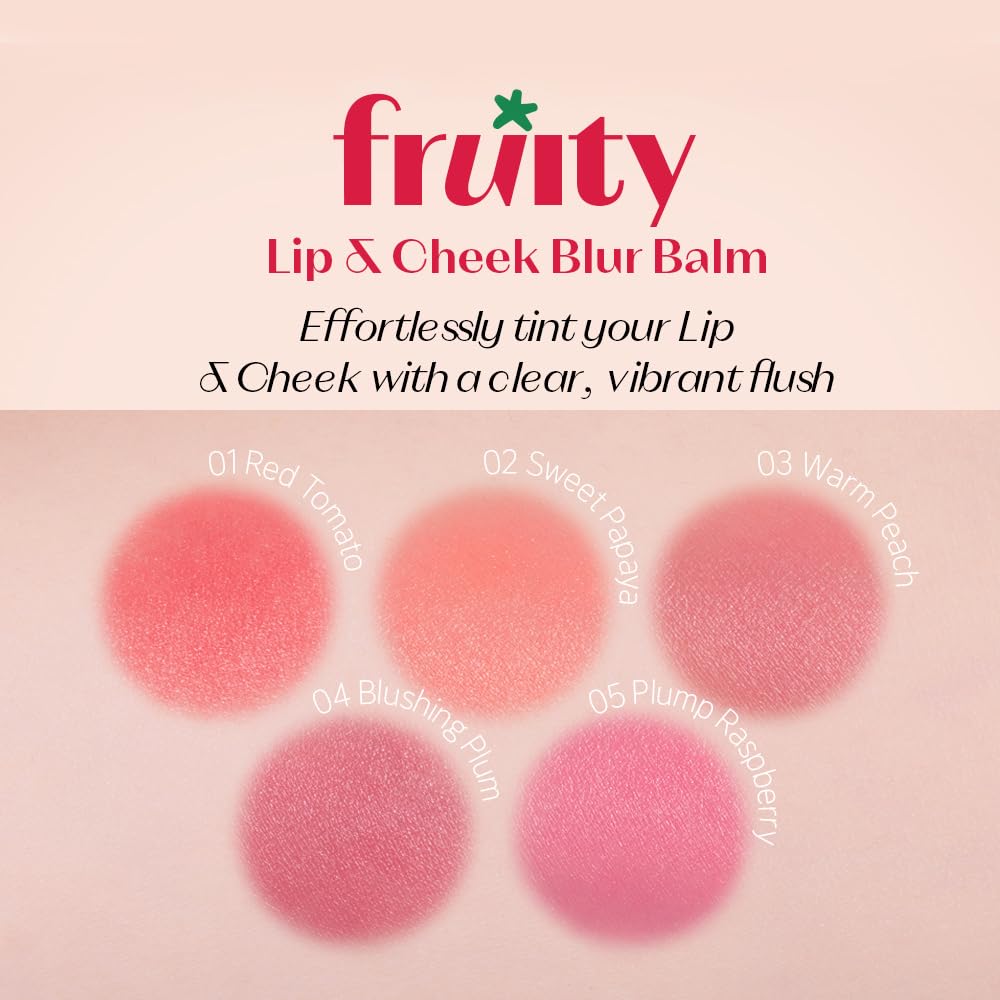 Etude Fruity Lip Cheek Lipstick [Etude Official] & Balm, Papaya, 2.3g, Coral, Pink, Orange, Red, Cheek, Lip,