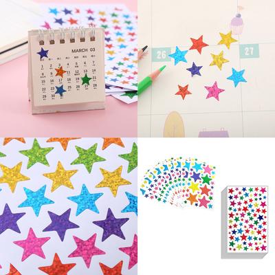 10 Sheets Self-Adhesive Sticker Star Decal Laptop Sticker Decal Scrapbooking Sticker Sparkly Holographic Stickers