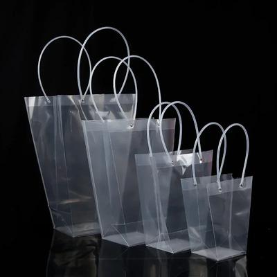 10piece A Trapezoidal Transparent Flower Handbag Waterproof OPP Square Handheld Flower Bag Gift Bouquet Packaging Handbag