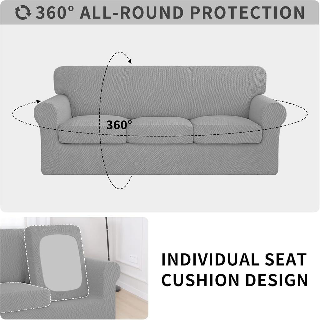 Stretch Thicken Couch Covers Jacquard Sofa Slipcover 1/2/3 Seater Cushion Couch Cover Elastic Sofa Cover Furniture Protector