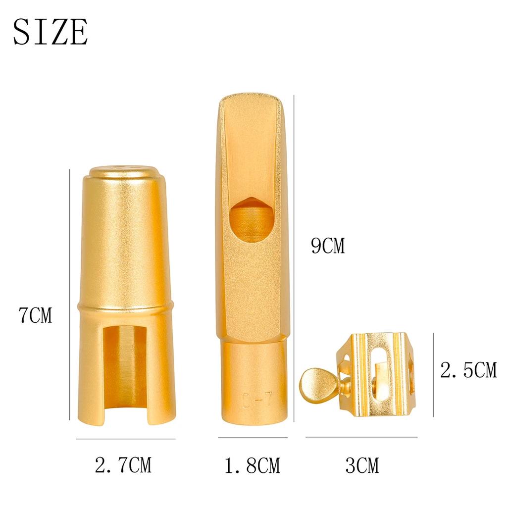 Alto Saxophone Mouthpiece Alto Saxophone Gold Metal Mouthpiece Hat Clip Storage Bag Woodwind Instrument Parts & Accessories