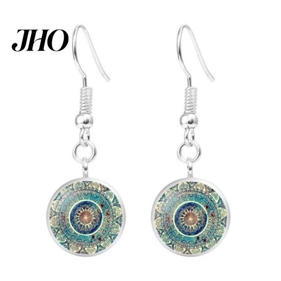 Lobster Clip Bracelet 3 Pcs/Set Women Jewelry Set Vintage Ethnic Style Adjustabler Printing Necklace Earring Length Hook Earrings Bangle Lady