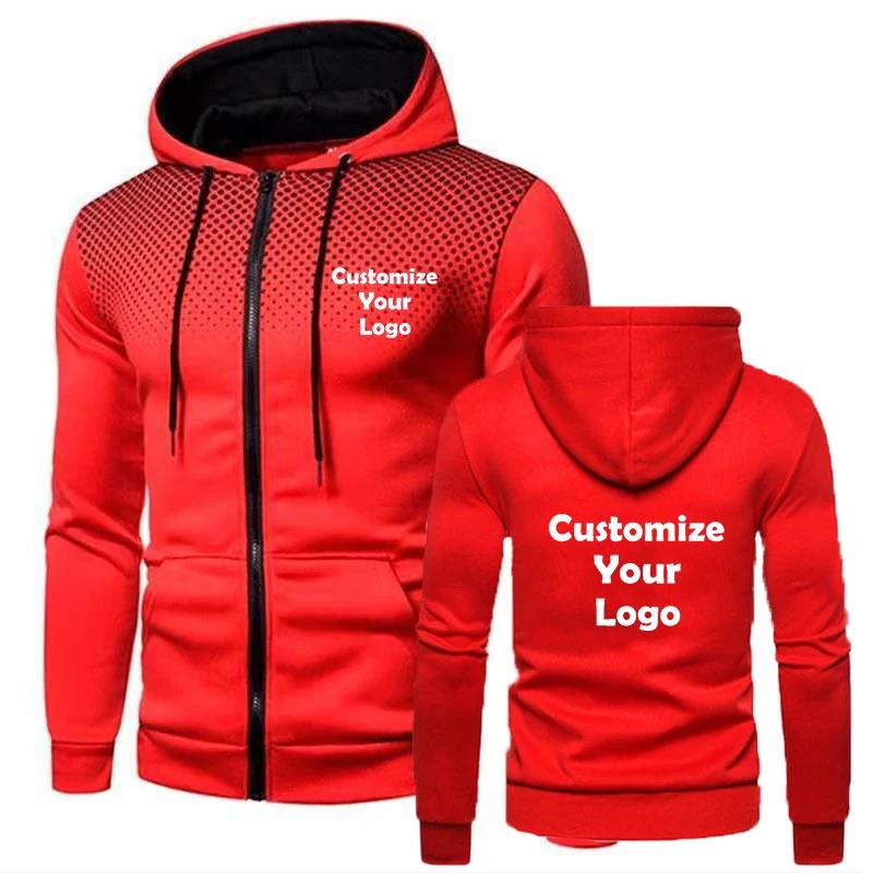 Customized Diy06 Fashion Men's Hoodie Casual Zipper Jacket Cotton Wool Warm Hoodie Sportswear Hip Hop Sportswear