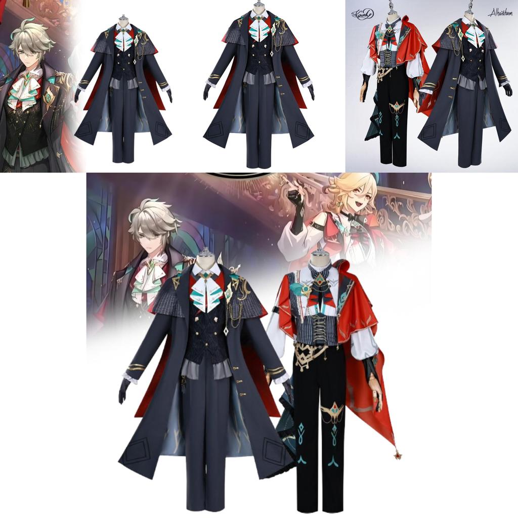 Genshin Impact Alhaitham Kaveh Cosplay Costume With Accessories For Game Role Play