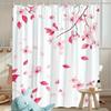 1pc Oversized Cherry Blossom Shower Curtain - Pale Pink Flowers On White Background, Machine Washable Polyester Fabric