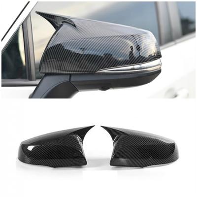 Carbon Fiber Ox Horn Rearview Mirror Lid Cover Trim For 20-22 Toyota Highlander