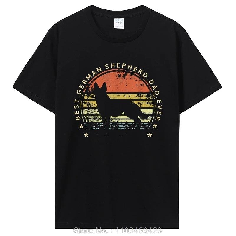 Funny Best German Shepherd Dad Ever Daddy Gifts Dog Lover Owner T Shirts Graphic Tshirt Streetwear Birthday T-shirt Clothing