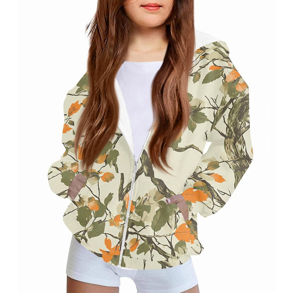 Children's Fashion Christmas Printed Long Sleeved Hooded Sweatshirt Girls' Hoodie Jacket