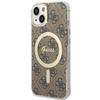 Guess GUHMP13MH4STW iPhone 13 / 14 / 15 6.1" hnědý/brown pevný kryt 4G MagSafe