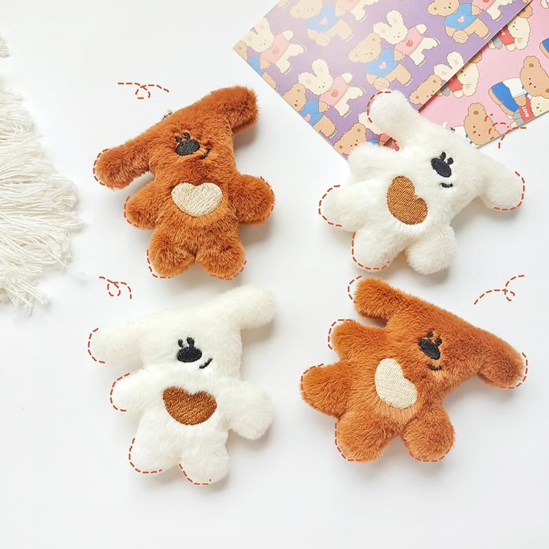 Cartoon Bear Plush Dolls Keychain Pendant Cute Plush Doll Toy Fashion Kawaii Soft Stuffed Bag Decorations Accessories Gifts