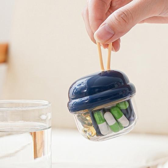 Mini Pill Storage Box with 4 Compartments Clear Visible Portable Travel Pill Case Medication