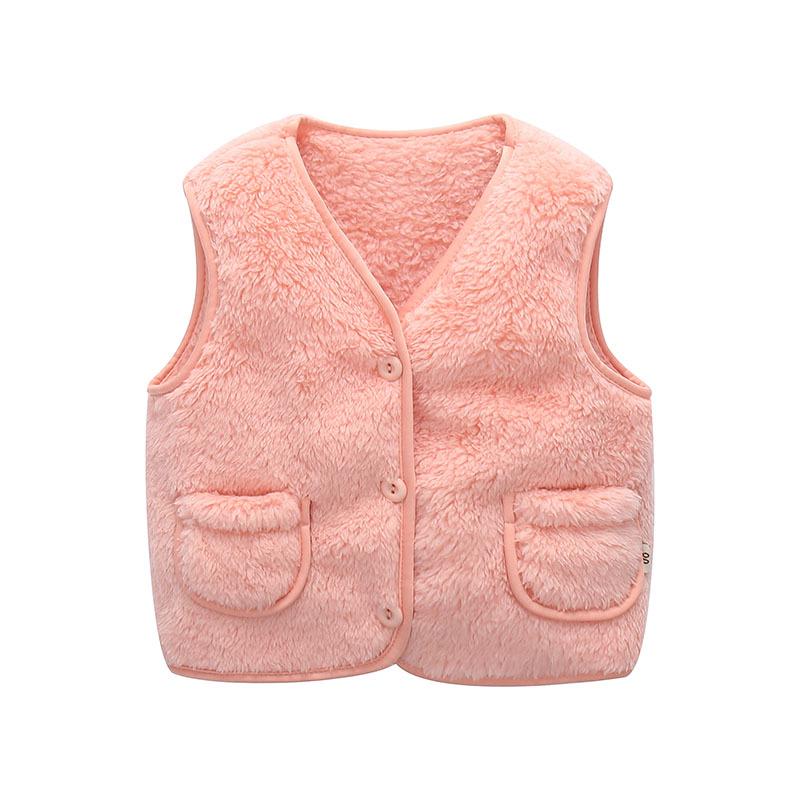 SCIONE 2019 Autumn and Winter Boys and Girls Cotton Vest Children Plush Vest Baby Warm Vest