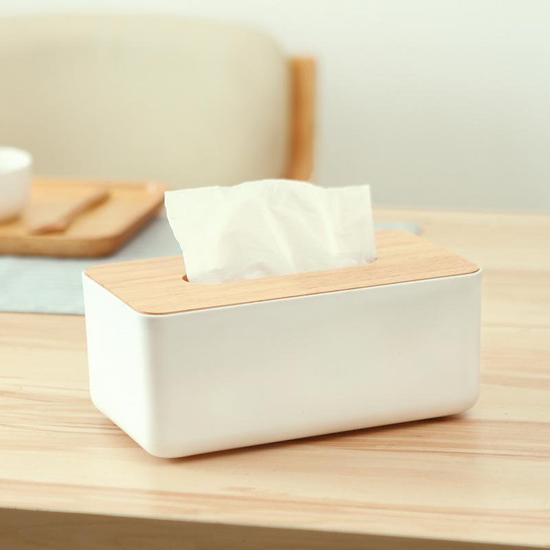 Modern Tissue Box with Wooden Cover Home Office Decoration Tissue Case Minimalist Style Paper Rack Napkin Tissue Holder