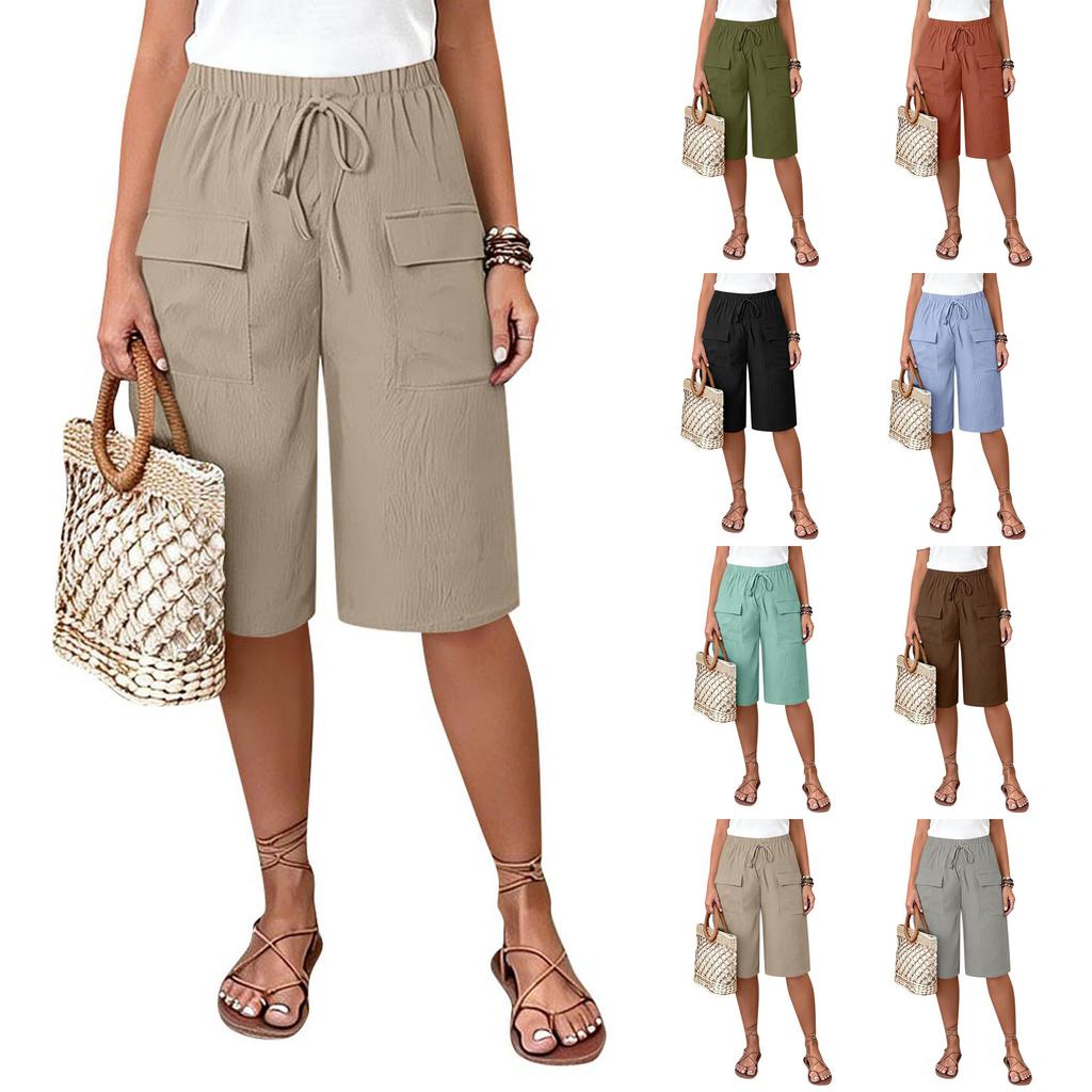 Pantaloni Larghi Casual e alla Moda da Donna con Tasche