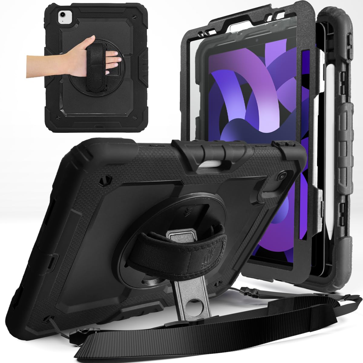 MS factory iPad Air 5th Generation Case (Compatible with 4th Generation, Air5, Air4, Pro 11-inch, 4th/3rd/2nd/1st Generation iPads) - Shockproof, Pen