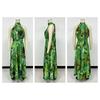 Women Halter Neck Sleeveless Printed Tie Waist Flowy Hem Dress, Casual Fashion Summer Dress for European American Women