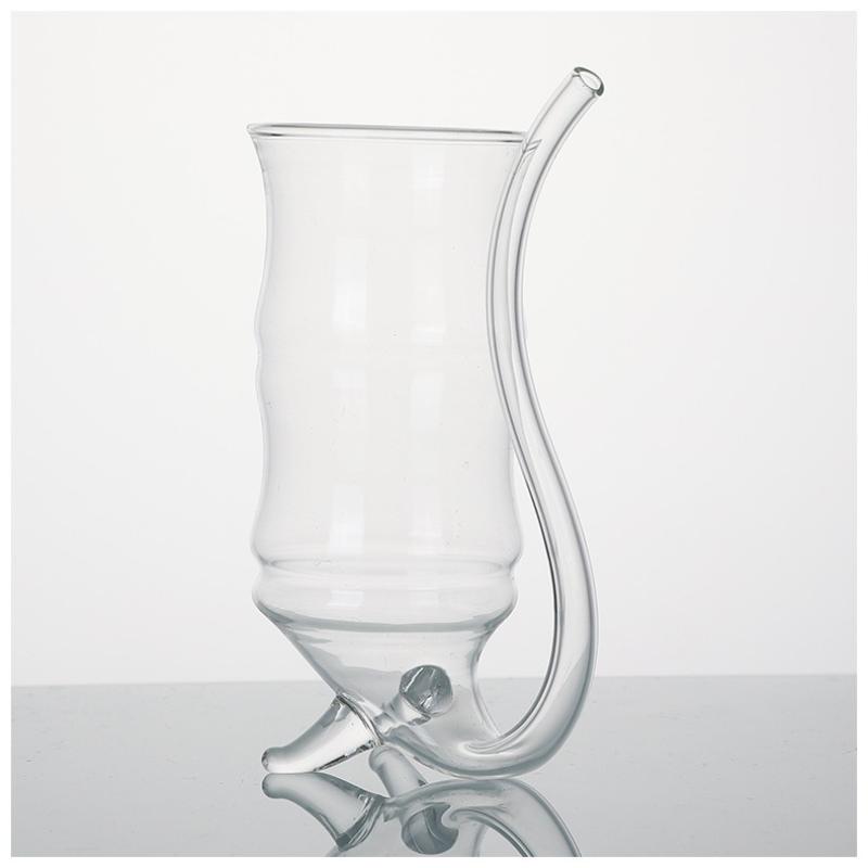 Clear Cocktail Wine Glass with Straw Food Grade Reusable Cup for Wedding Bridal Shower Party Cold Drinks