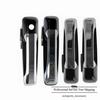 4x Front&Rear Exterior Door Handle Set with Driver Chrome Black Fits Dodge Ram