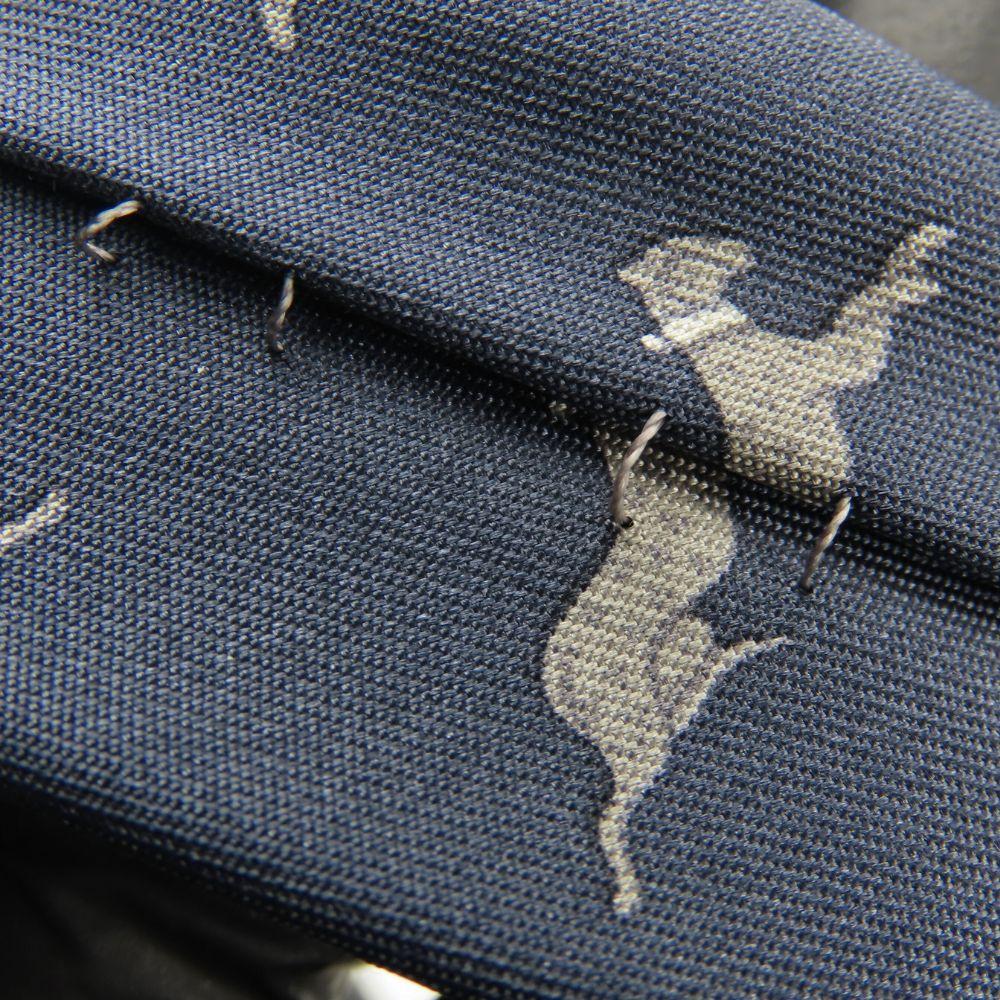 Used HERMES tie Animal motif silk Navy gray gray business