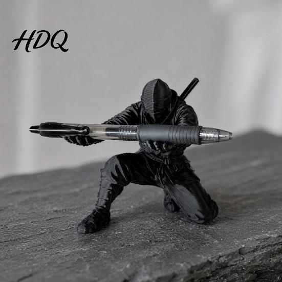 Minimalist Desk Decor 3D Printed Ninja Pen Holder Unique Figurine Creative Holder for Office Desktop Organizer Craft Storage Elegant