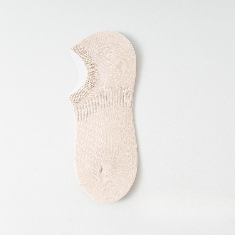 Female Summer Thin Cotton Breathable Sweat Absorbable Non Slip Heel Boneless Invisible Socks