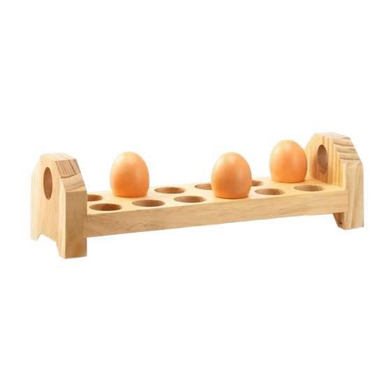 1/2/3Pcs Egg Storage Rack Counter Egg Dispenser Large Capacity Stackable Wooden Storage Organizer for Home Kitchen