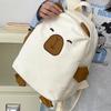 Kawaii Capybara Nylon Backpack Korean Style Cartoon Students Book Bag Capybara School Bag  Outdoor