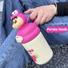 500ML Tecknad Söt Termosflaska Rostfritt Stål Vakuumisolerad Mugg Bärbar Dubbel Drick Barns Student Sugrör Vattenkopp