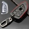 PU Leather Car Key Case Cover Holder 4 Button For 2017 BMW X5 X5M F15 X6M X6 F16